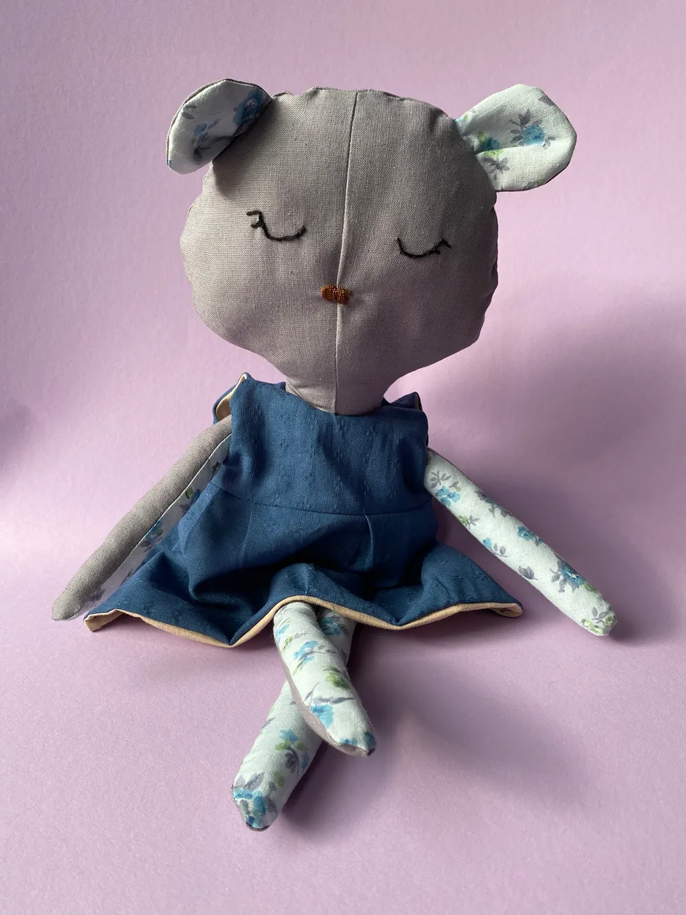 Bear girl with patterned dress